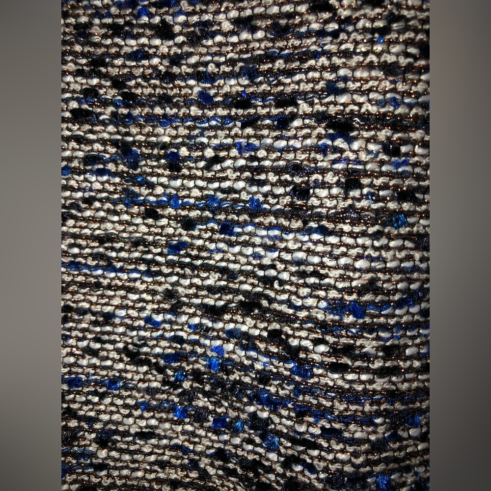 J Crew Navy Metallic Tweed Zip Mini Skirt - Picture 6 of 10